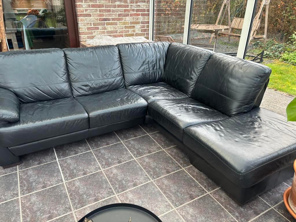 Lederen hoeksalon, Ophalen, Gebruikt, Leer, Modern