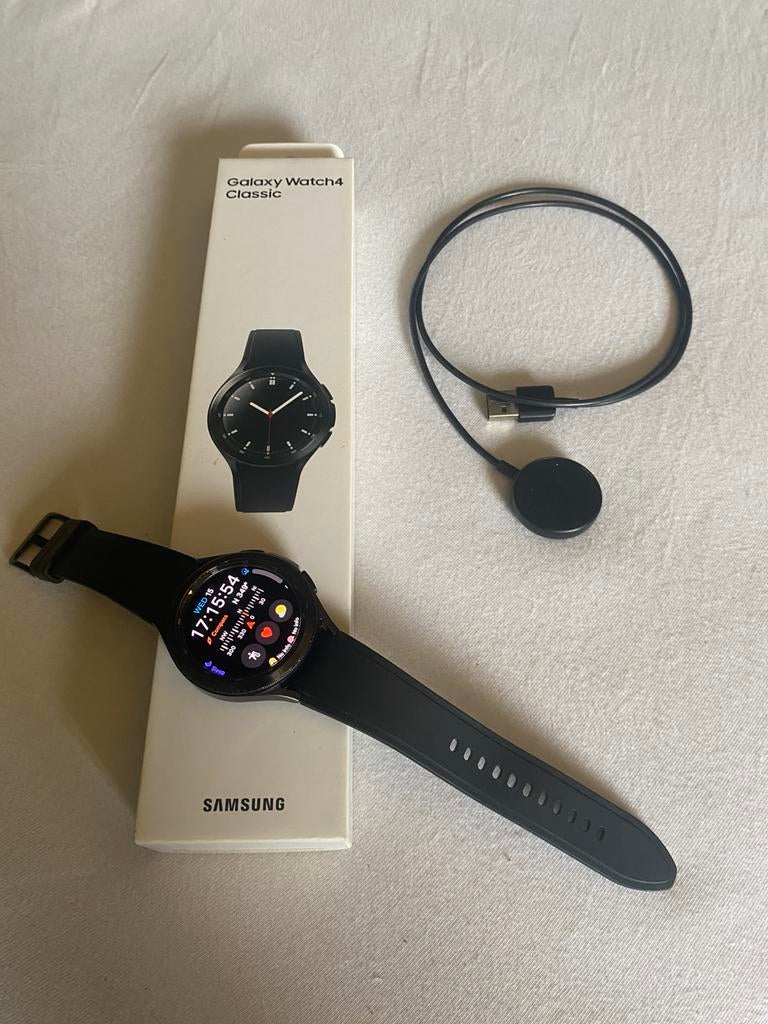 Samsung Galaxy Watch 4 Classic (46mm), Bijoux, Sacs & Beauté, Montres connectées, Utilisé, Android, Noir, Distance, Bandage calorique