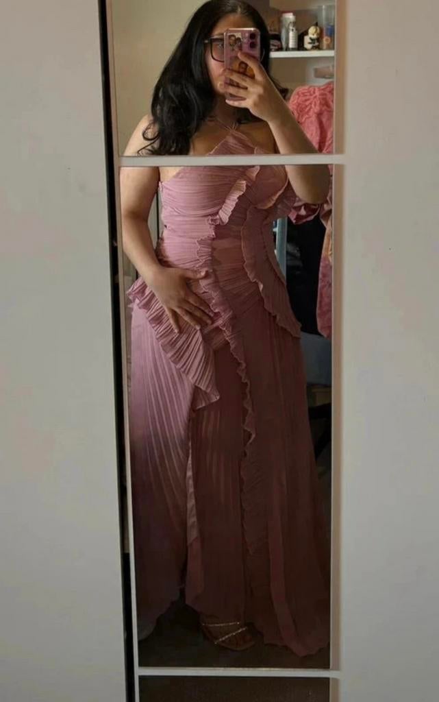 Feest jurk roos, Ophalen of Verzenden, Zo goed als nieuw, Maat 38/40 (M), Roze