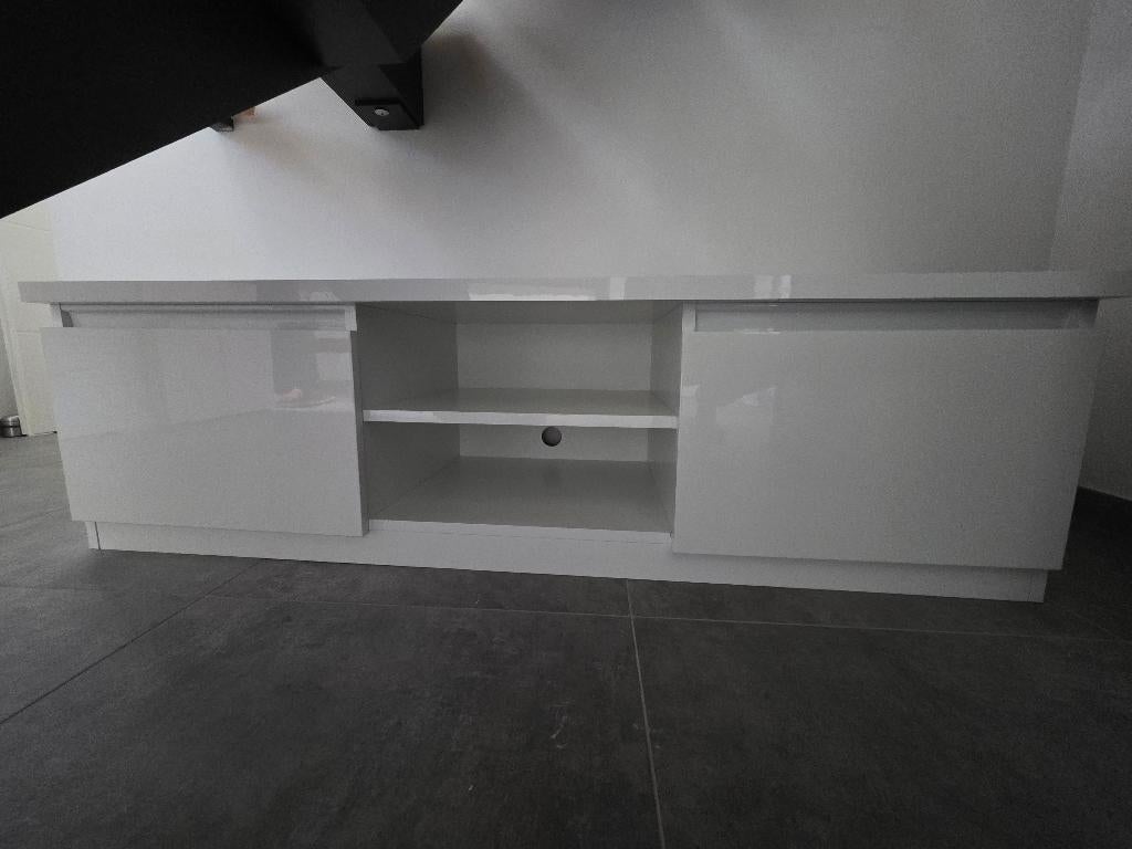 Meuble TV blanc 150 x 45 x 50, 25 à 50 cm, Moins de 100 cm, 150 à 200 cm, Comme neuf