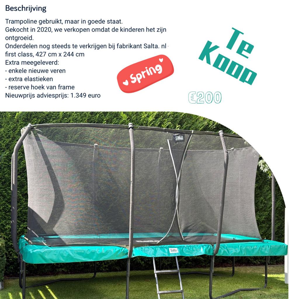 Trampoline - Salta - vierkant, Enlèvement, Utilisé