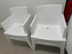 6 witte kunststof stoelen / tuinstoelen – stapelbaar, Ophalen, Zo goed als nieuw, Kunststof, Stapelbaar
