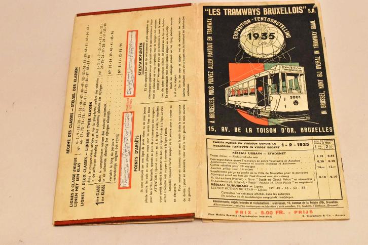 Guide Tramways Bruxellois pour l'Exposition Universelle 1935, Collections, Trains & Trams, Utilisé, Tram, Enlèvement ou Envoi