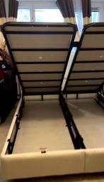 Lit Coffre, Maison & Meubles, Beige, Comme neuf, Enlèvement, Métal