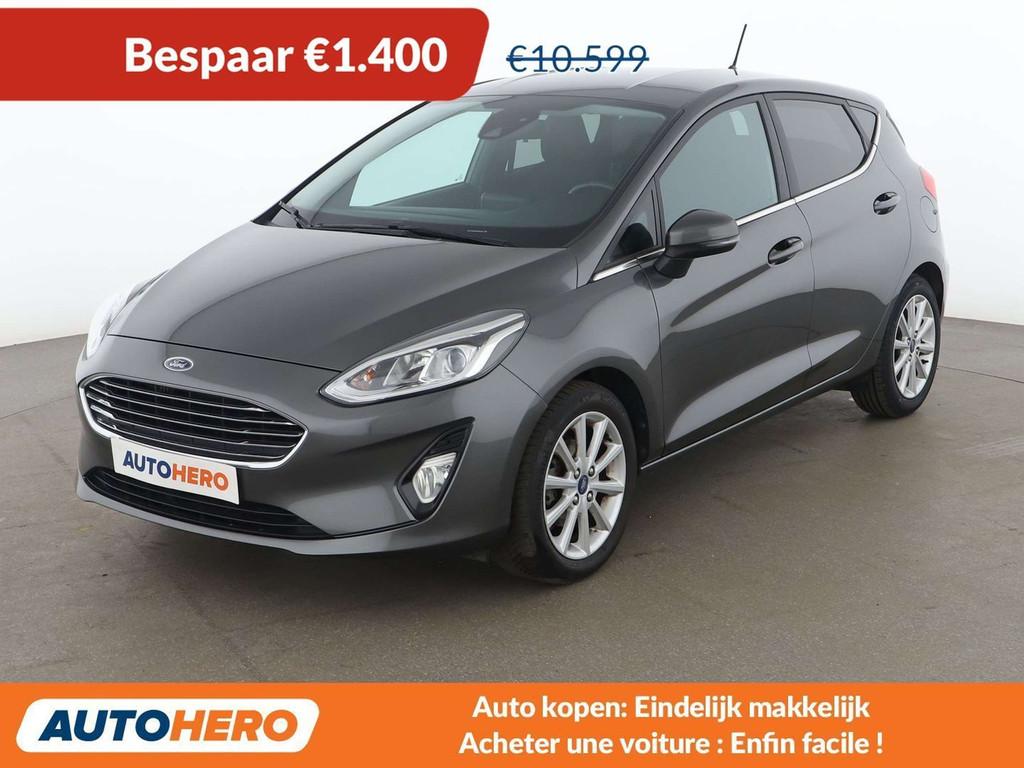 Ford Fiesta 1.0 EcoBoost Titanium (bj 2019), Auto's, Stof, Gebruikt, Euro 6, Start-stop-systeem