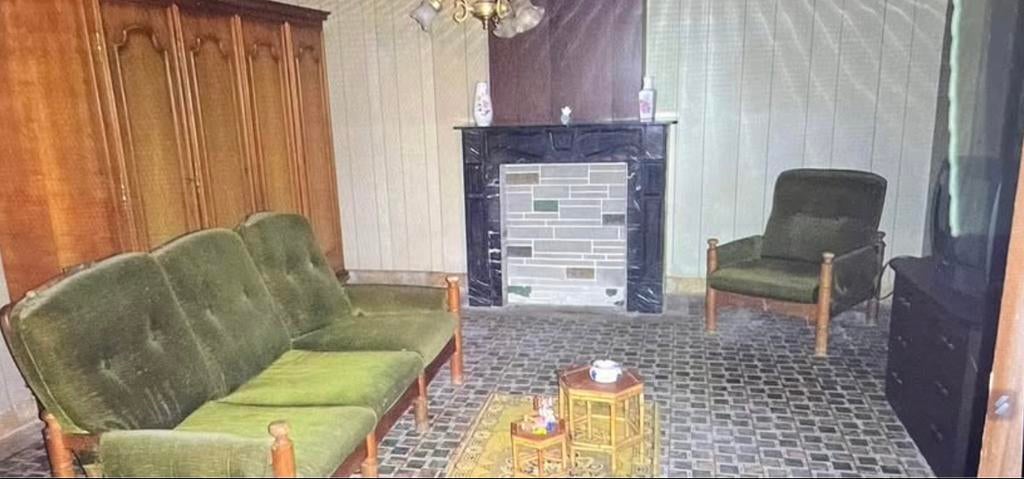 Vintage groene zetel (3-zit) en een 1-zit, Ophalen, Gebruikt