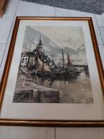 gesigneerde ets Jean Ferdinand Luigini, Antiquités & Art, Enlèvement ou Envoi