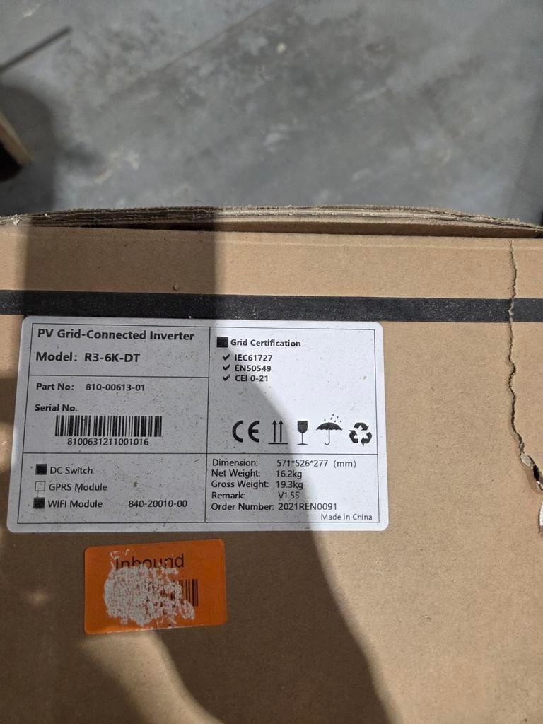 Bijna Gratis zonnepanelen omvormer 6kw 3-fasig, Enlèvement