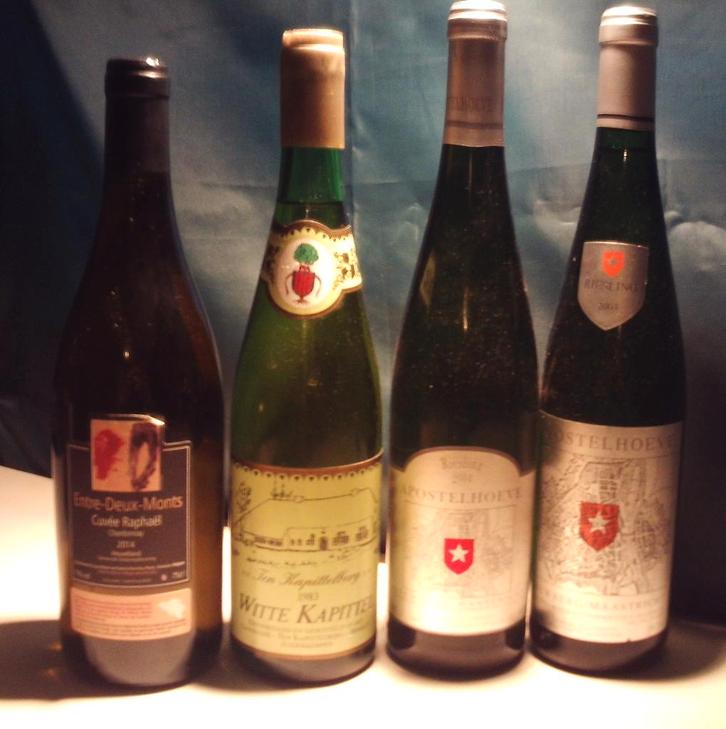 2 vins belges et 2 vins néerlandais, Collections, Vins, Comme neuf, Vin blanc, Autres régions, Enlèvement ou Envoi