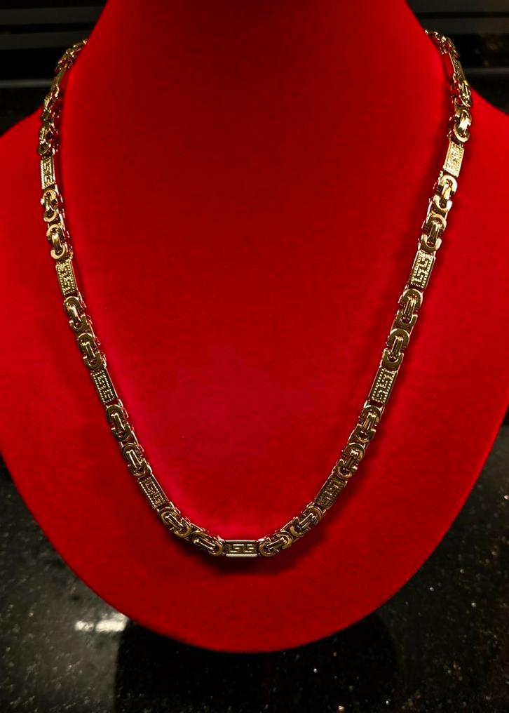 Gold plated 14krt verguld gouden versace ketting, Handtassen en Accessoires, Kettingen, Goud, Goud, Ophalen of Verzenden