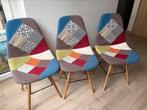 3 chaises patchwork multicolores, Trois, Autres couleurs, Enlèvement, Utilisé