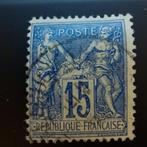 1878 France, Paix et Commerce, 15 bleus Type 2, tamponné, Affranchi, Enlèvement ou Envoi