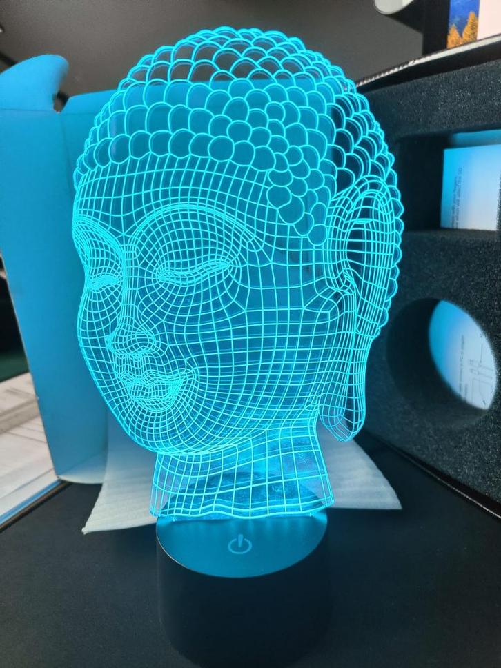 Lampe LED 3D Bouddha – ambiance zen – RGB multicolore, Maison & Meubles, Lampes | Lampes de table, Comme neuf, Moins de 50 cm