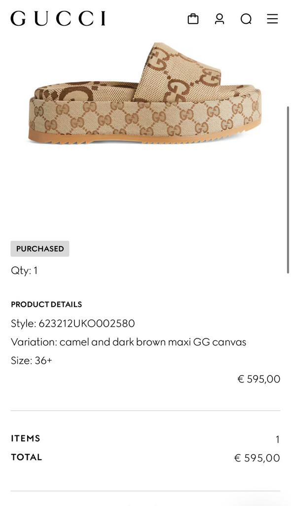 Gucci sandalen, Kleding | Dames, Schoenen, Zo goed als nieuw, Slippers, Bruin, Ophalen