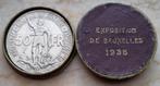 Medailleslag 50 Francs 1935 Fr. in origineel etui, Postzegels en Munten, Munten | België, Zilver, Ophalen of Verzenden, Losse munt