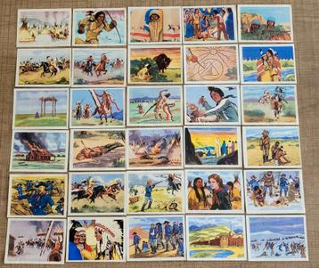 119 oude verzamelprentjes: Sitting Bull (Martougin), Enlèvement ou Envoi, Utilisé, Autres sujets/thèmes, Gravure