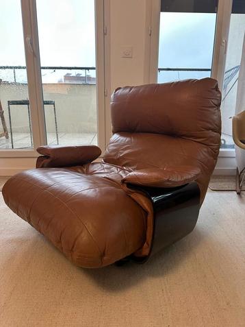 Fauteuil Marsala Pink Line bruin leer beschikbaar voor biedingen