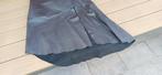 lederen damesrok met split, Enlèvement, Sous le genou, Noir, Taille 42/44 (L)