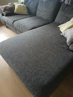 Bruine/grijze zetel van stof 3-4 personen met chaise longue, Ophalen, 250 tot 300 cm, Gebruikt, Rustiek