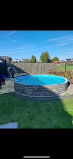 Metaalwand zwembad rond 360 op 90, inclusief zandfilter, Tuin en Terras, Ophalen, Zo goed als nieuw, Rond