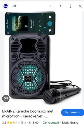 Brainz karaoke boombox beschikbaar voor biedingen