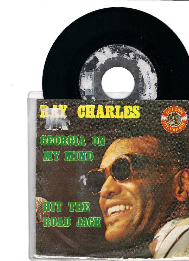 Ray Charles – Georgia On My Mind / Hit The Road Jack, Cd's en Dvd's, Vinyl Singles, Gebruikt, Single, R&B en Soul, 7 inch, Ophalen of Verzenden