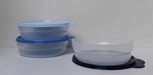 Tupperware « Ontbijtkommetjes » 500 ml - x 3 - Blauw, Huis en Inrichting, Keuken | Tupperware, Nieuw, Bus of Trommel, Blauw, Wit