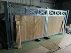 Nieuwe poort staal met hout, Ophalen, Zo goed als nieuw, Hout