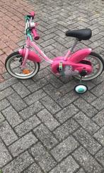 Kinderfiets 14 inch Roze met zijwieltjes, Fietsen en Brommers, Fietsen | Kinderfietsjes, Ophalen, Zo goed als nieuw, Zijwieltjes
