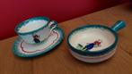 Mooi vintage Frans kopje met schoteltje en fonduepannetje, Antiek en Kunst, Antiek | Servies los, Ophalen of Verzenden