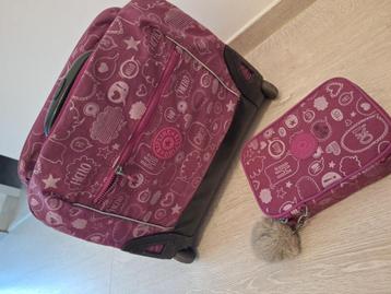 Trolley kipling + trousse, Enlèvement, Utilisé, Violet, Autres types