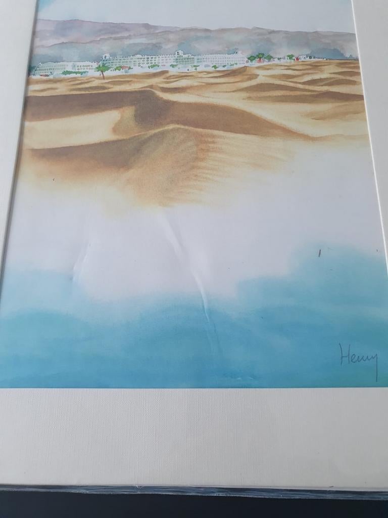 Lithography Henry Ramirez , gesigneerd , the Riu collectie, Ophalen of Verzenden, Zo goed als nieuw