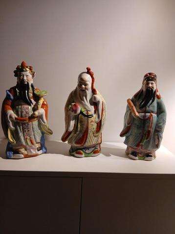 Drie Chinese wijsheren keramiek beschikbaar voor biedingen
