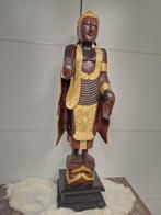 Groot massief houten boedha beeld 114cm, Maison & Meubles, Accessoires pour la Maison | Statues de Bouddha, Comme neuf, Enlèvement ou Envoi
