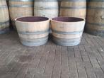 Wijnvaten regentonnen bloembak, Tuin en Terras, Regentonnen, 75 tot 150 liter, Ophalen, Zo goed als nieuw, Hout