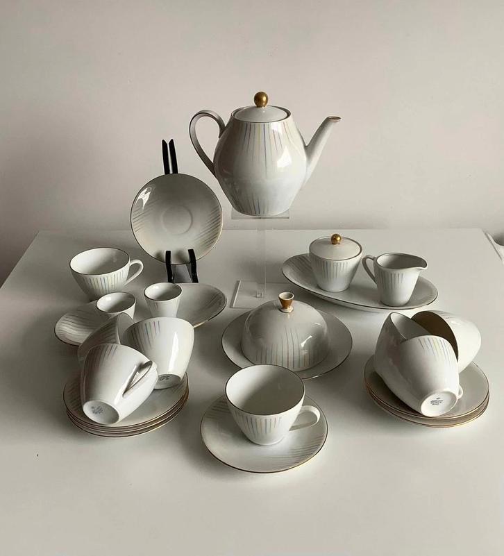 Superleuk 24-delig vintage theeserviesje, Antiek en Kunst, Antiek | Porselein, Ophalen of Verzenden