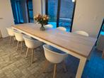 Eettafel gelakt staal met eiken blad 340 x 110 XL!, Huis en Inrichting, Ophalen, 100 tot 150 cm, 200 cm of meer, Zo goed als nieuw