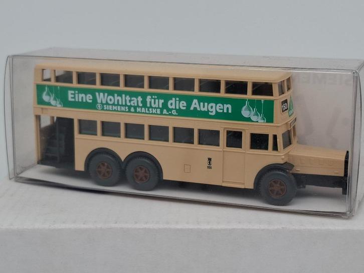 Büssing D38 stadsbus dubbeldekker Berlijn - Wiking 1/87, Hobby en Vrije tijd, Modelauto's | 1:87, Zo goed als nieuw, Bus of Vrachtwagen
