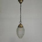 Art Deco hanglamp met 6 hoekige kap aan ketting, jaren 30, Ophalen of Verzenden