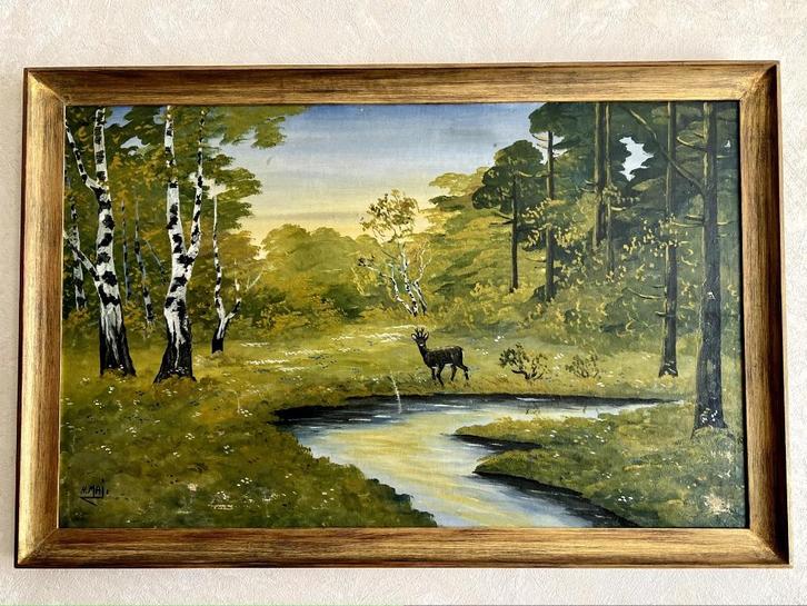 Schilderij natuurlandschap, Antiek en Kunst, Kunst | Schilderijen | Klassiek, Ophalen