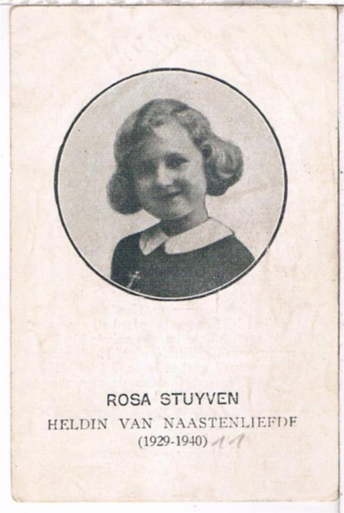 Bombardement. Rosa Stuyven.  Kessel-Loo 1929 † Ieper 1940, Verzamelen, Bidprentjes en Rouwkaarten, Bidprentje, Ophalen of Verzenden