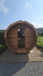 2.5M Barrel Sauna van donker, Scandinavisch grenenhout, Sport en Fitness, Sauna, Verzenden, Nieuw, Fins of Traditioneel, Complete sauna