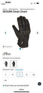 Gants cuir segura 70 noir L, Motoren, Kleding | Motorkleding, Ophalen of Verzenden, Handschoenen