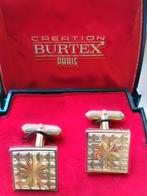 Manchetknopen goudkleurig met stervormige tekening, Burtex, Handtassen en Accessoires, Manchetknopen, Ophalen of Verzenden