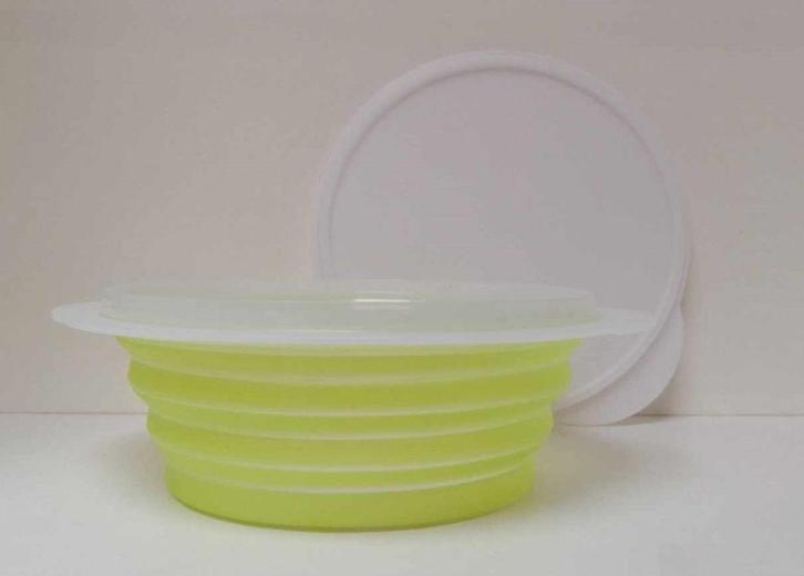 Tupperware™ « Box Mini-Max » 1,5 liter - wit en geel, Huis en Inrichting, Keuken | Tupperware, Nieuw, Bus of Trommel, Geel, Wit