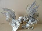 Stel kemphanen zwaar verzilverde kemphanen 21cm vintage 1950, Antiek en Kunst, Ophalen of Verzenden