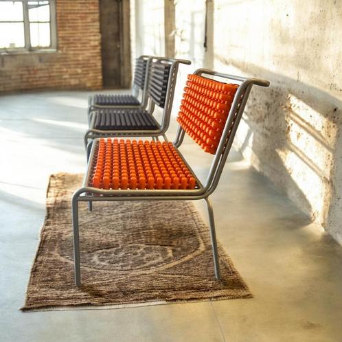 Vintage Japanse design stoel oranje en bruin, Antiek en Kunst, Antiek | Meubels | Stoelen en Sofa's, Ophalen of Verzenden