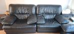 2 fauteuils 1 place très confortables - cuir noir, Maison & Meubles, Enlèvement, Utilisé, Cuir