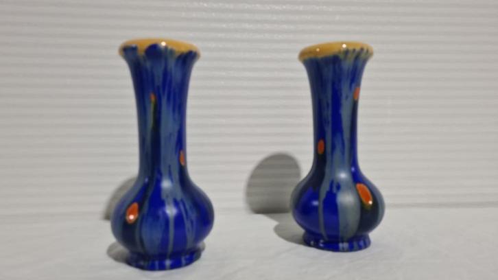 Faience vaas de Thulin, keramiek, Belgisch aardewerk, 2 stuk, Antiek en Kunst, Antiek | Vazen, Ophalen of Verzenden