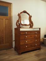 Antieke houten commode met marmeren blad, Ophalen, Gebruikt